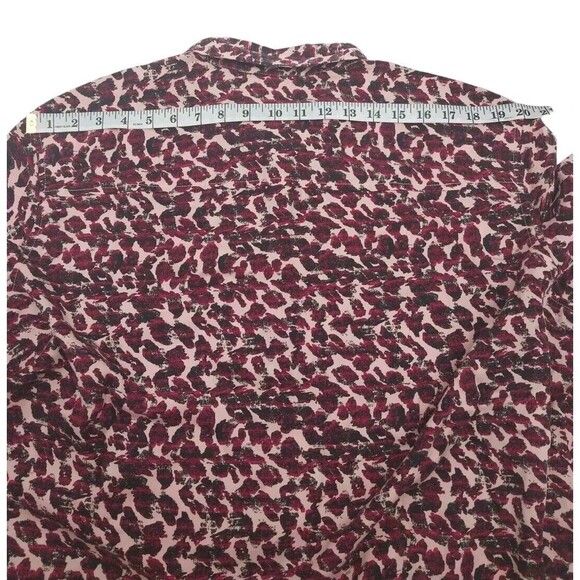 Calvin Klein Jeans Women’s Shirt long Sleeve Button Up Red Animal Print Sz L New - Picture 10 of 13